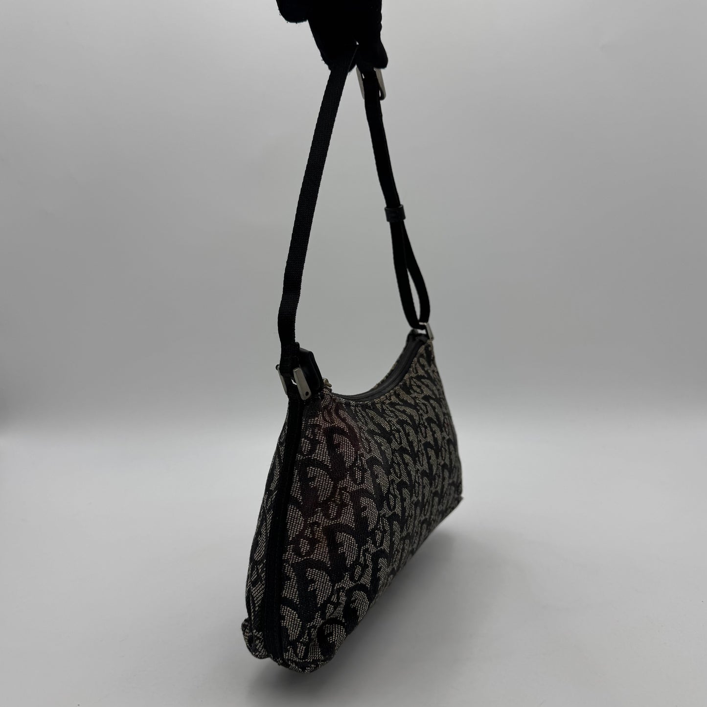 Christian Dior Black Oblique Canvas Hobo Pochette