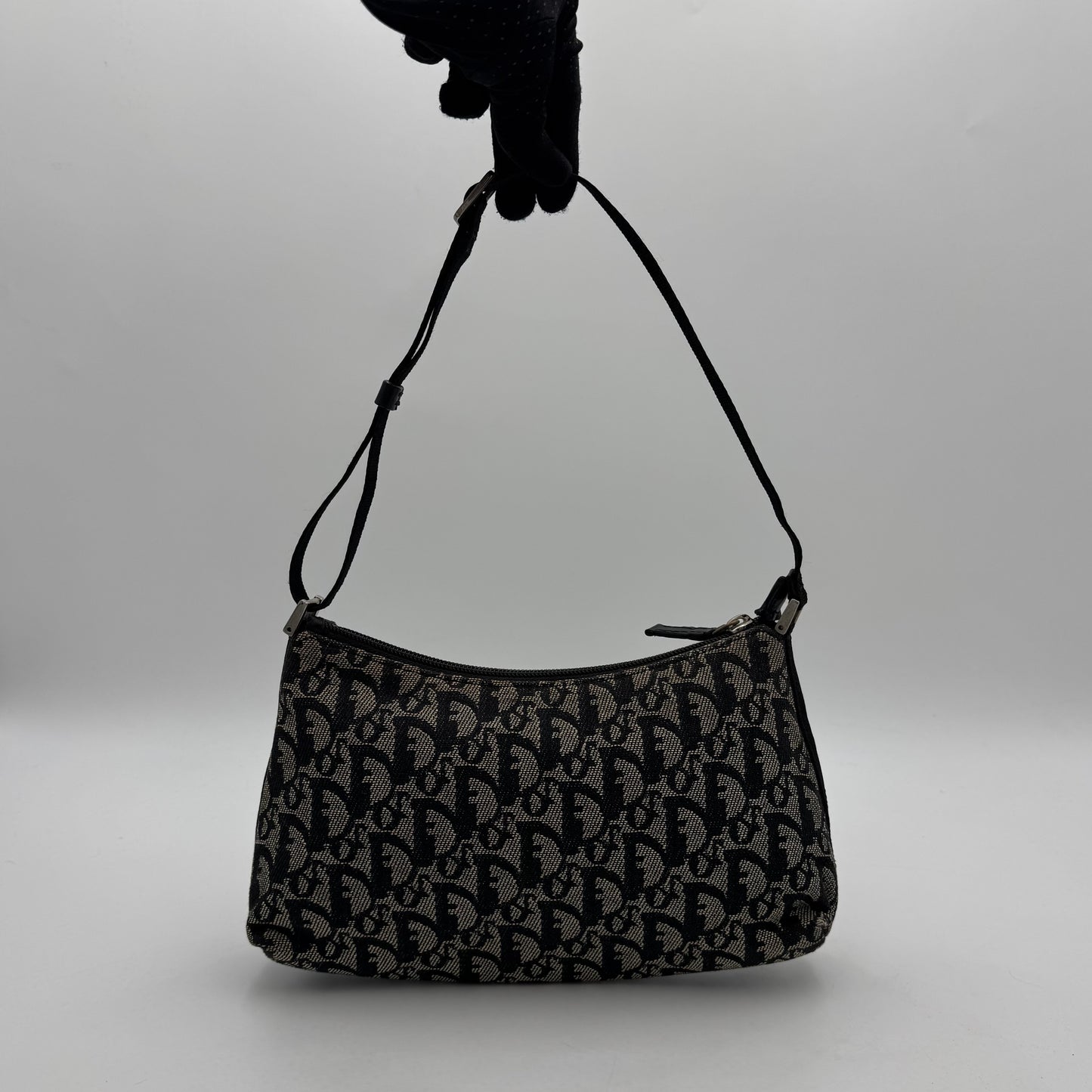 Christian Dior Black Oblique Canvas Hobo Pochette