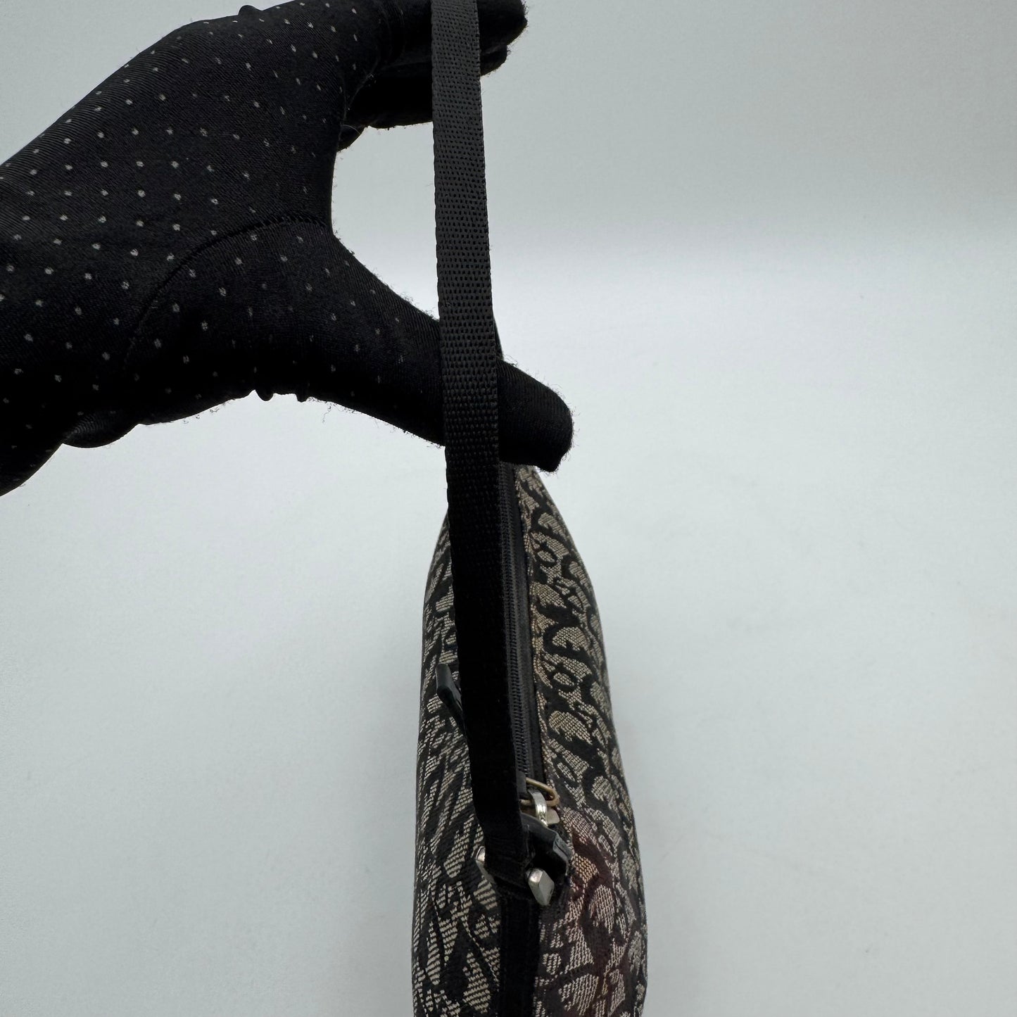 Christian Dior Black Oblique Canvas Hobo Pochette