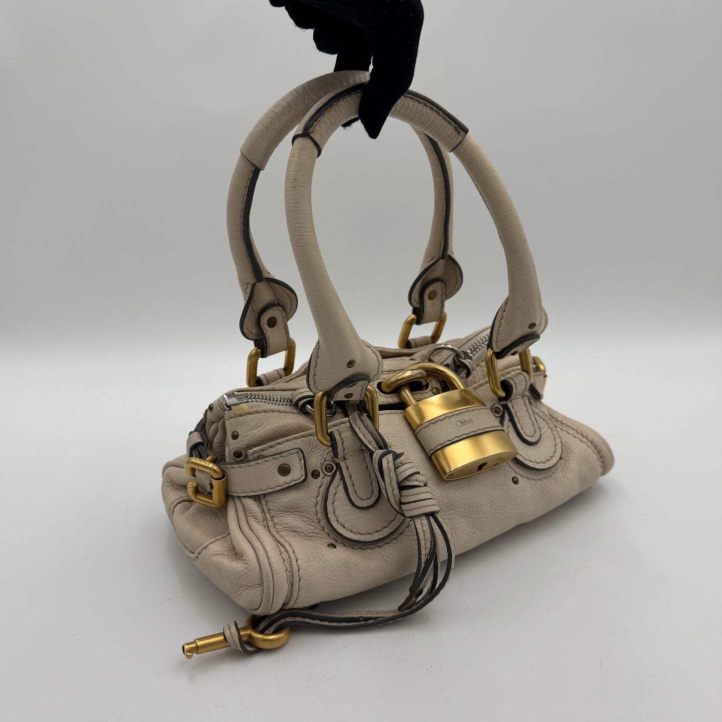 Chloe White Leather Mini Paddington