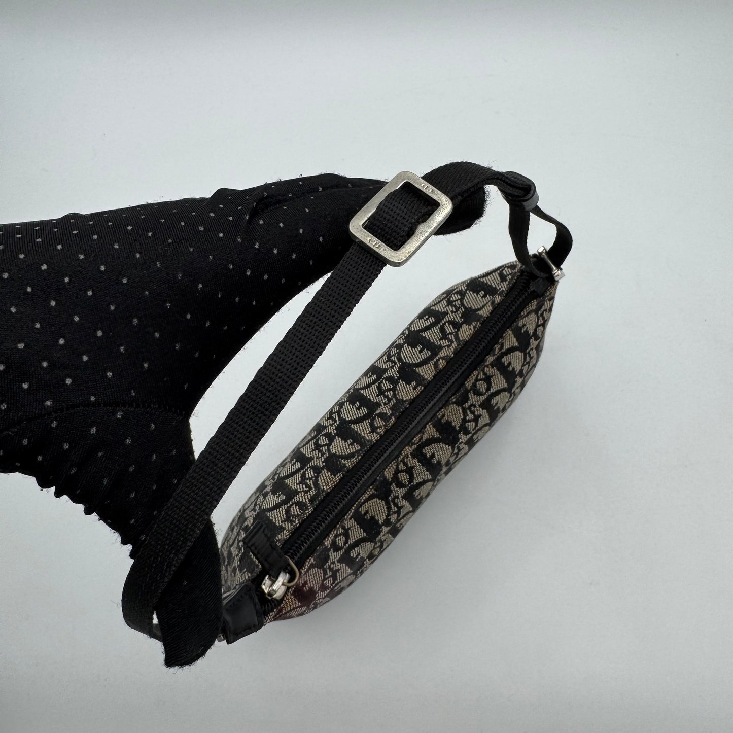 Christian Dior Black Oblique Canvas Hobo Pochette
