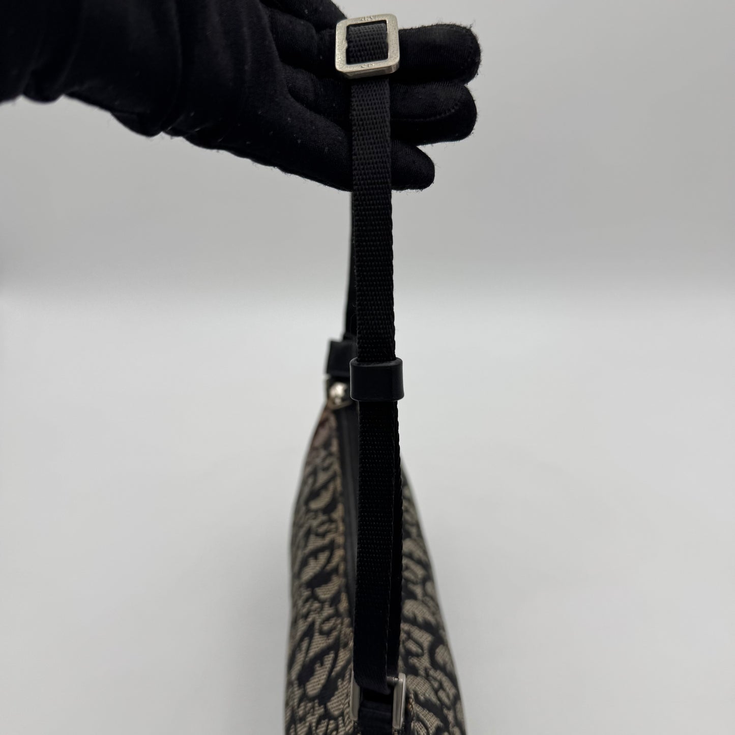 Christian Dior Black Oblique Canvas Hobo Pochette