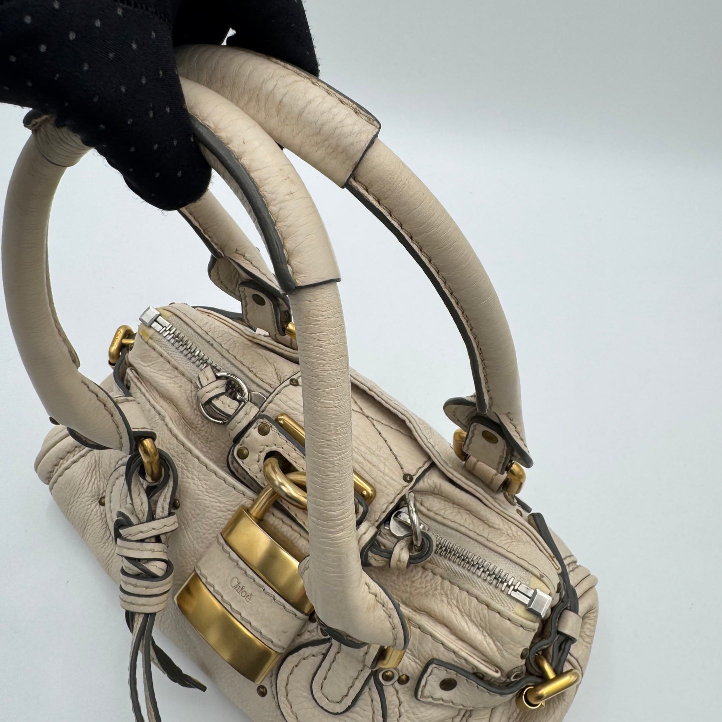 Chloe White Leather Mini Paddington