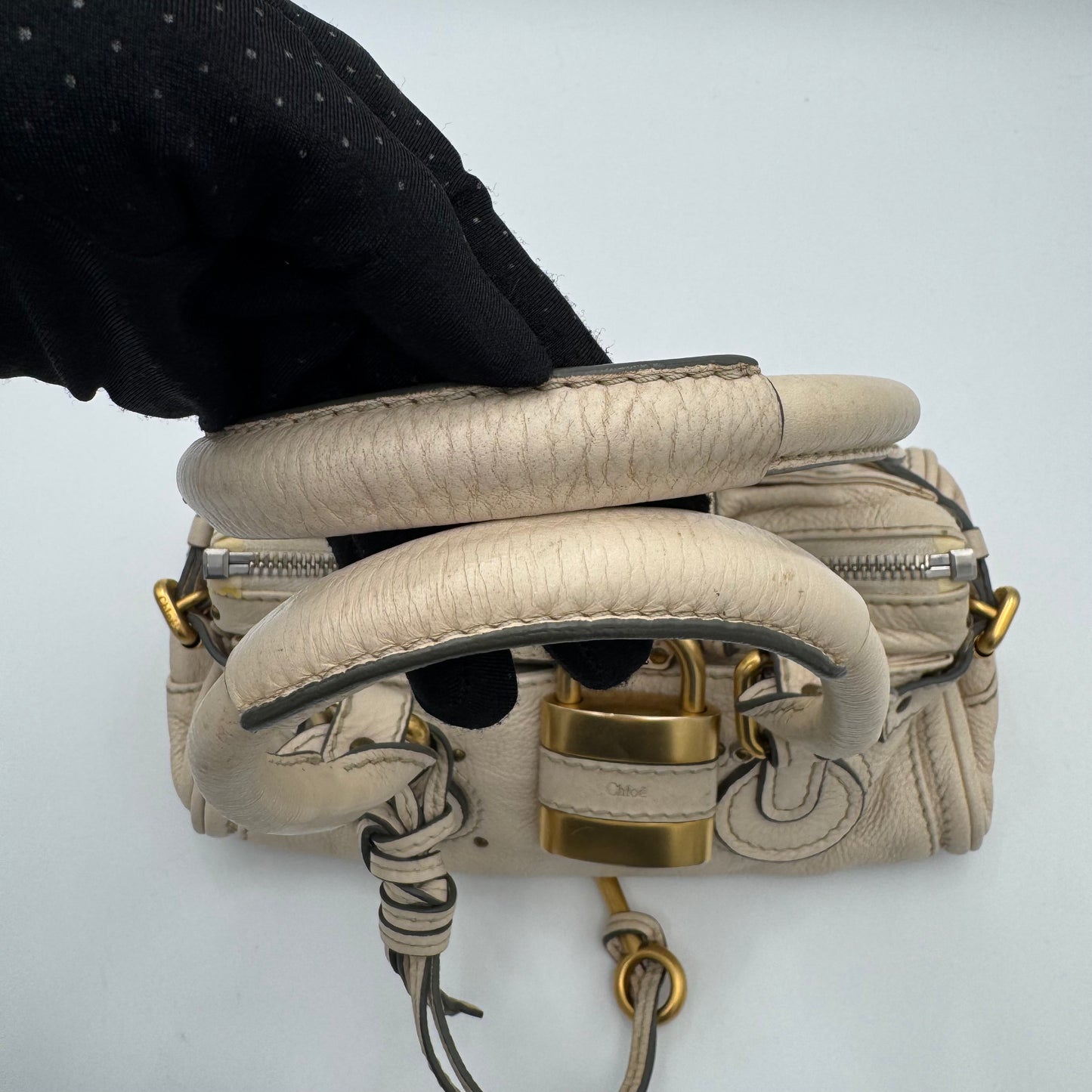 Chloe White Leather Mini Paddington