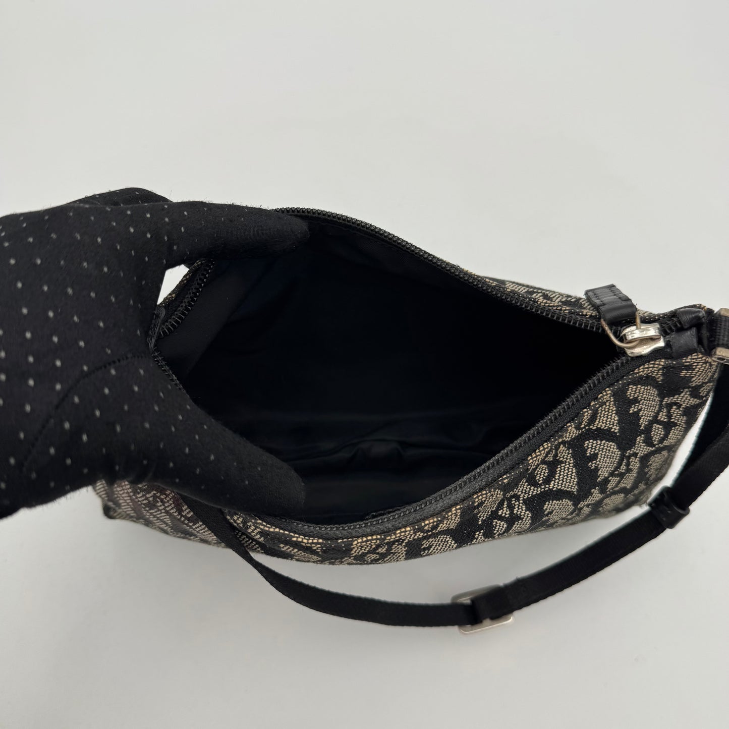 Christian Dior Black Oblique Canvas Hobo Pochette