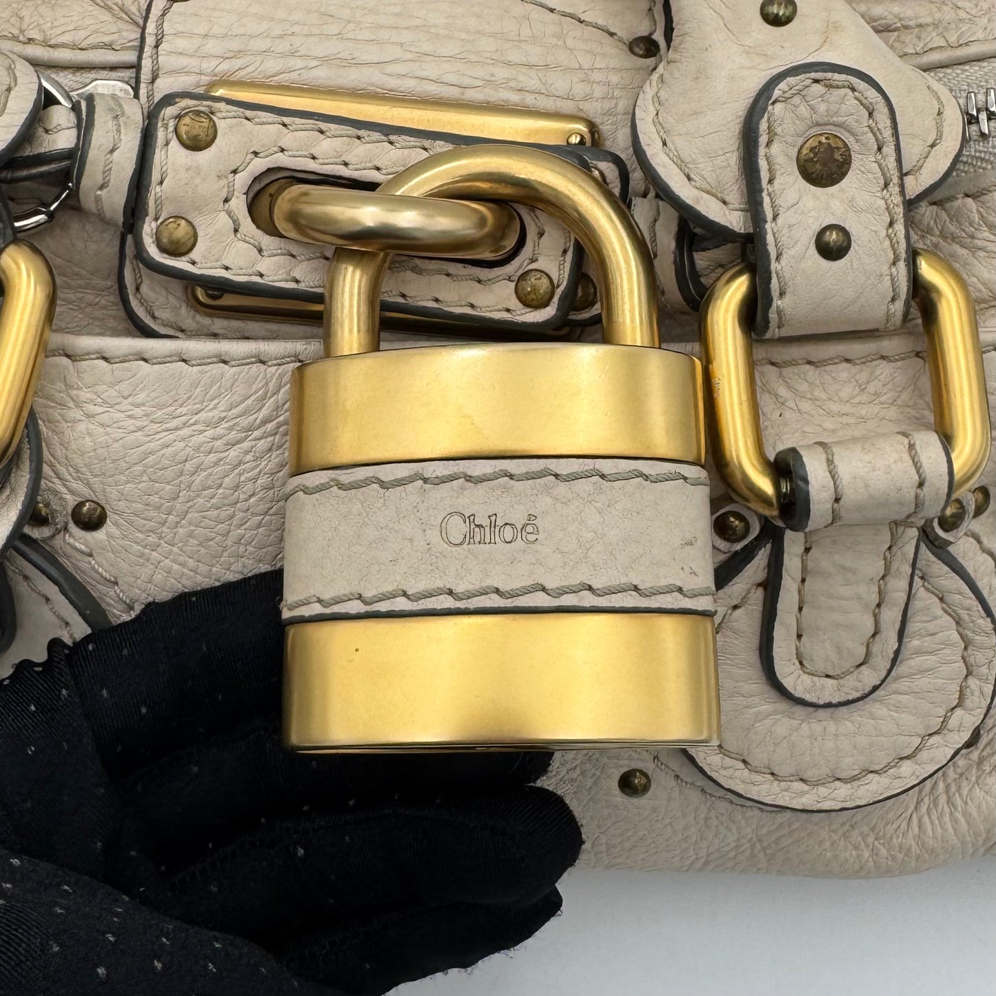 Chloe White Leather Mini Paddington