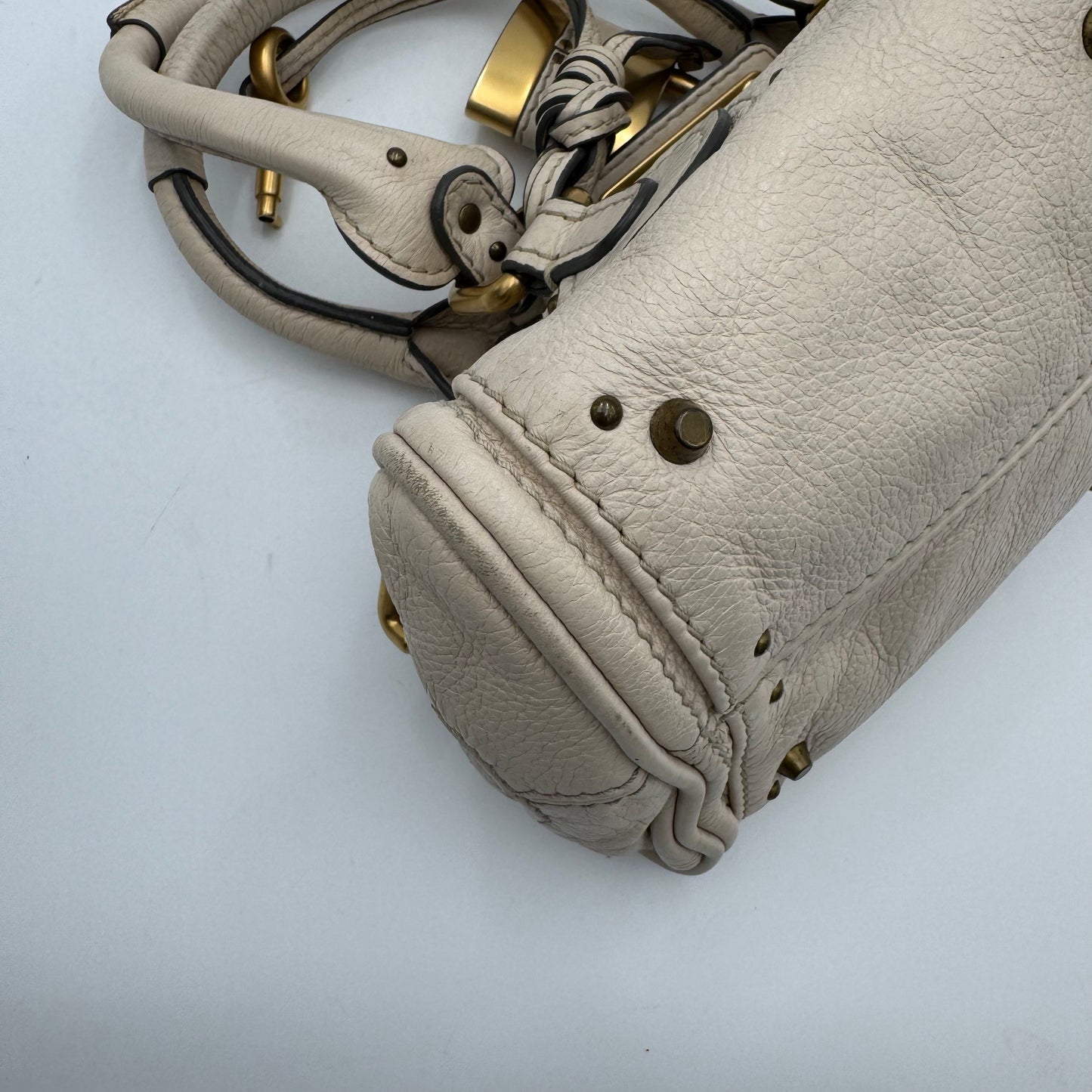 Chloe White Leather Mini Paddington