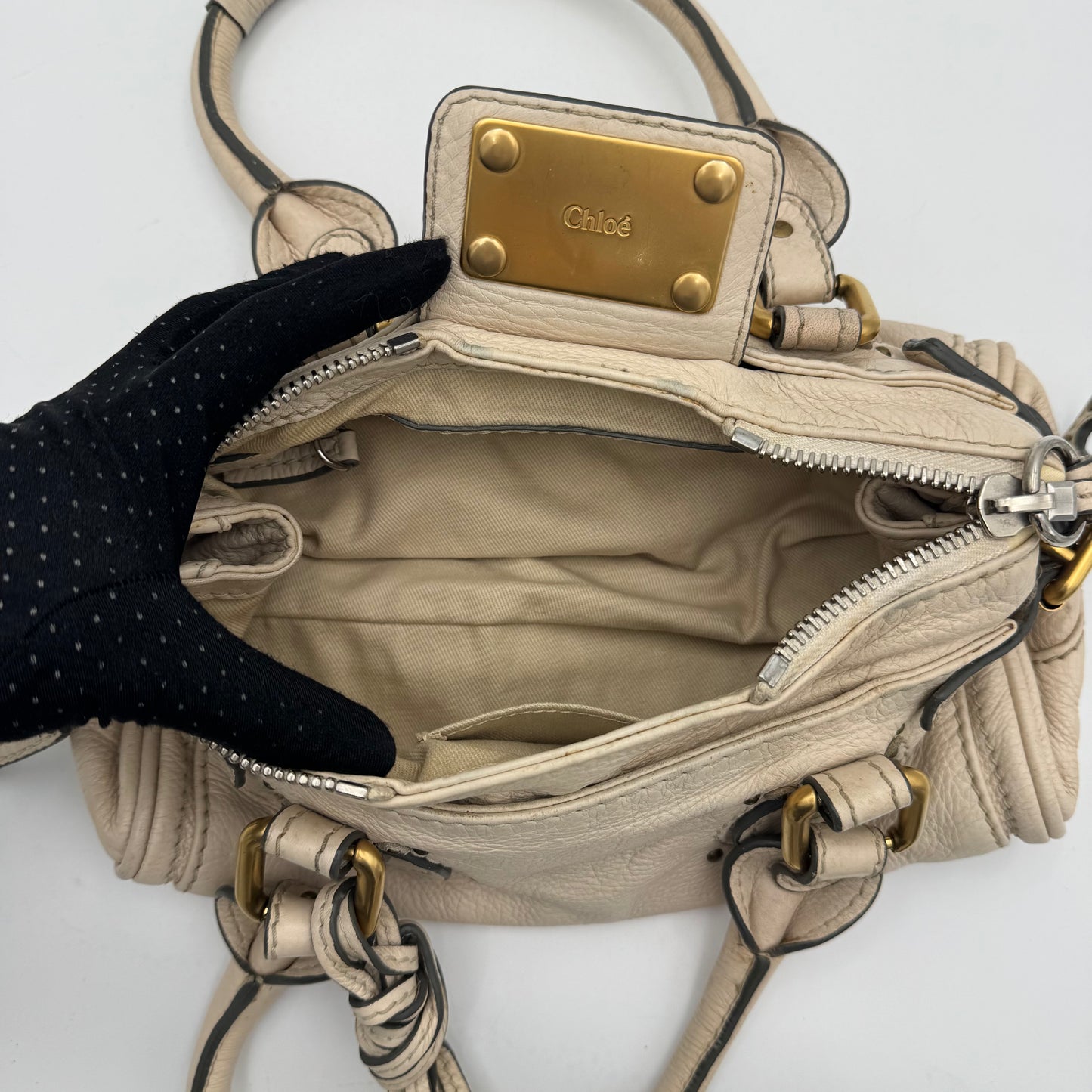 Chloe White Leather Mini Paddington