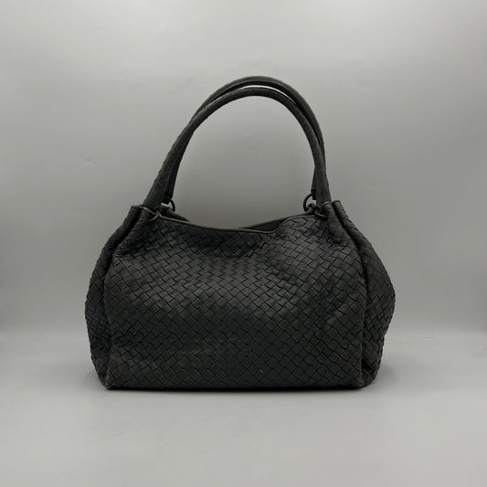 Bottega Veneta Gray Intrecciato Parachute Shoulder Bag