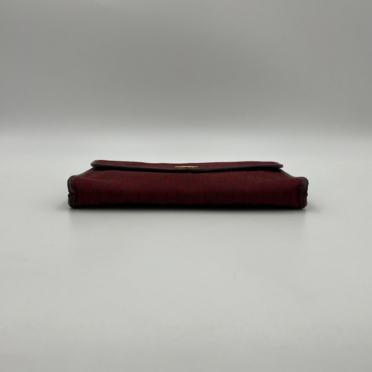 Christian Dior Burgundy Trotter Logo Envelope Flap Chain Bag