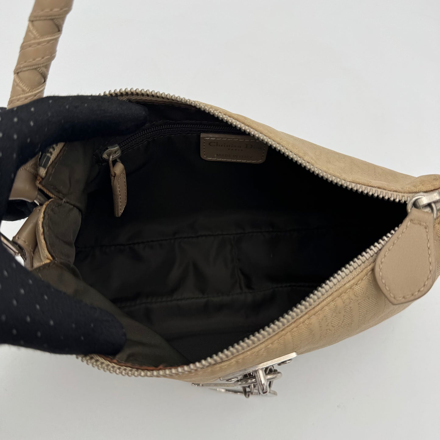 Christian Dior Beige Trotter Lovely Diorissimo Charm Shoulder