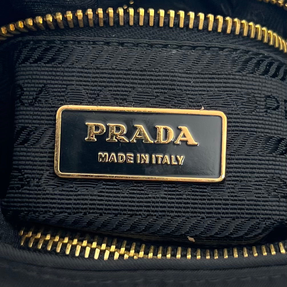 Prada Black Tessuto and Leather Tassel Mini Handbag