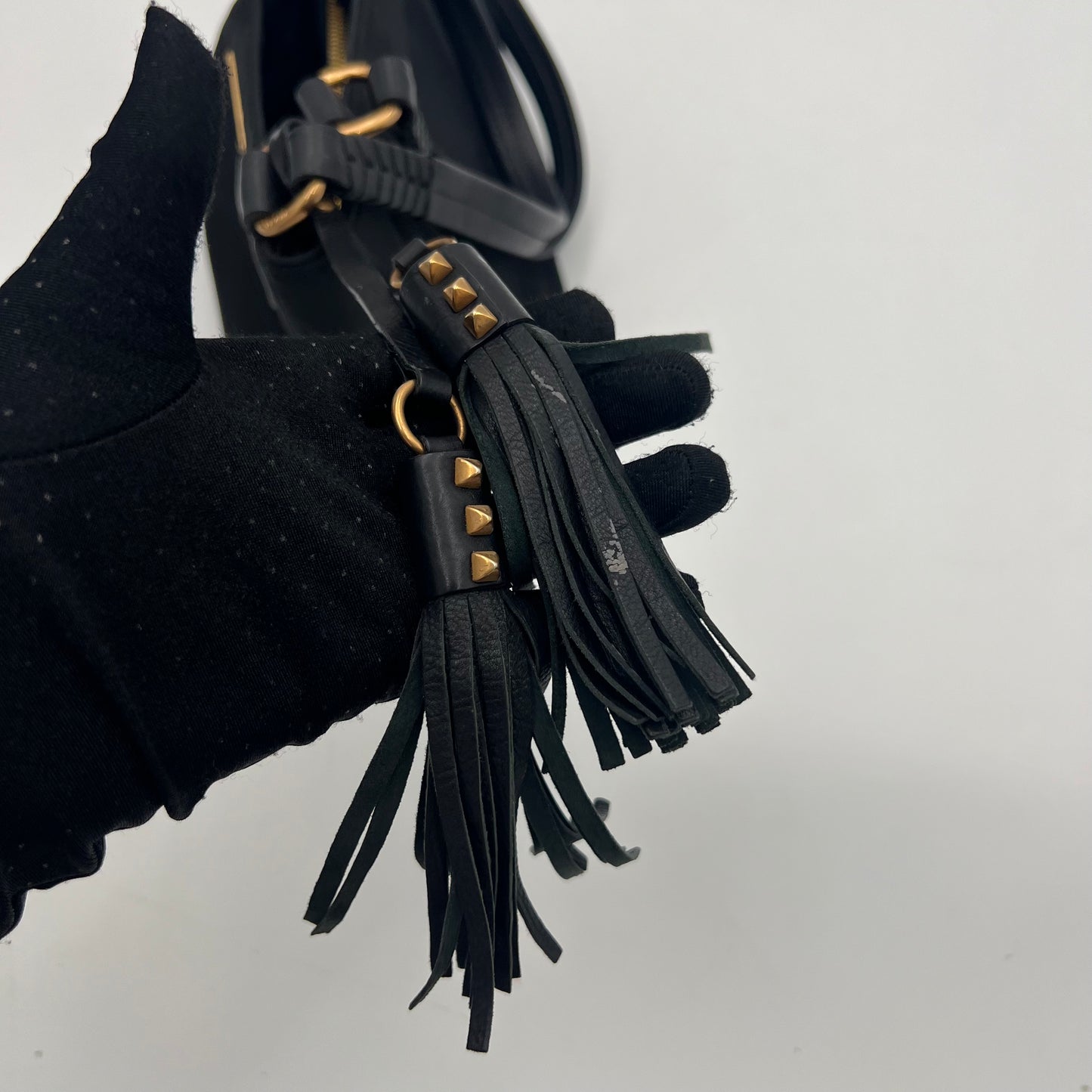 Prada Black Tessuto and Leather Tassel Mini Handbag
