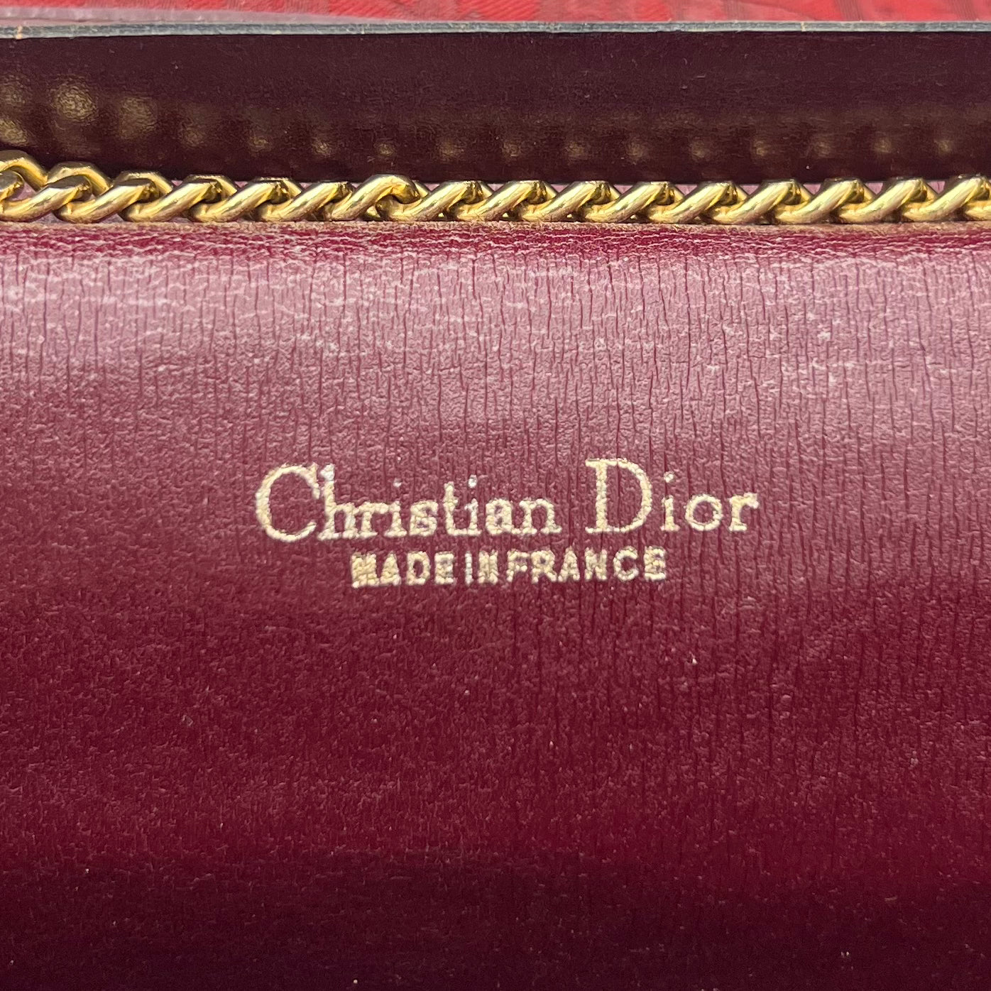 Christian Dior Burgundy Trotter Logo Envelope Flap Chain Bag