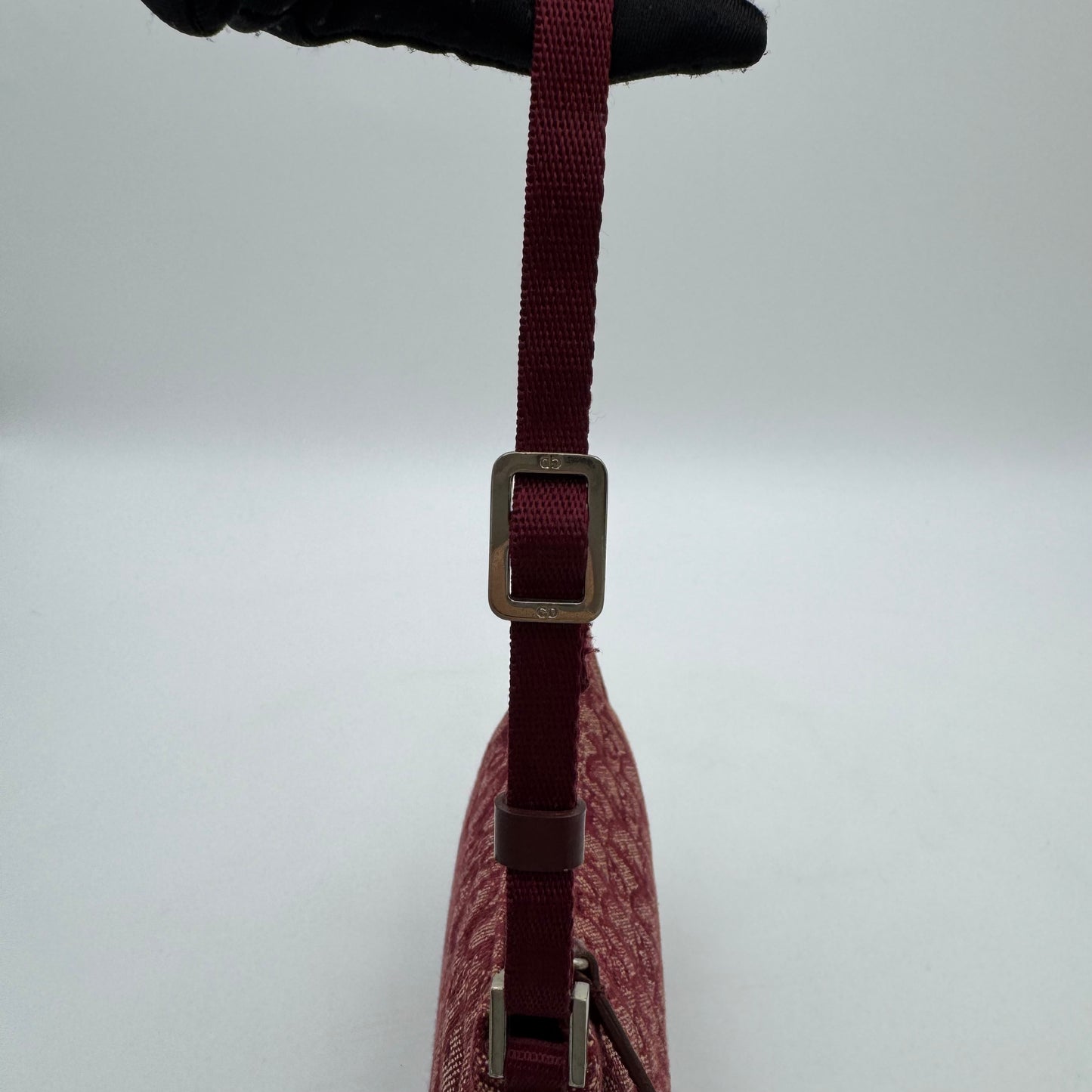 Christian Dior Burgundy Trotter Canvas Hobo Pochette