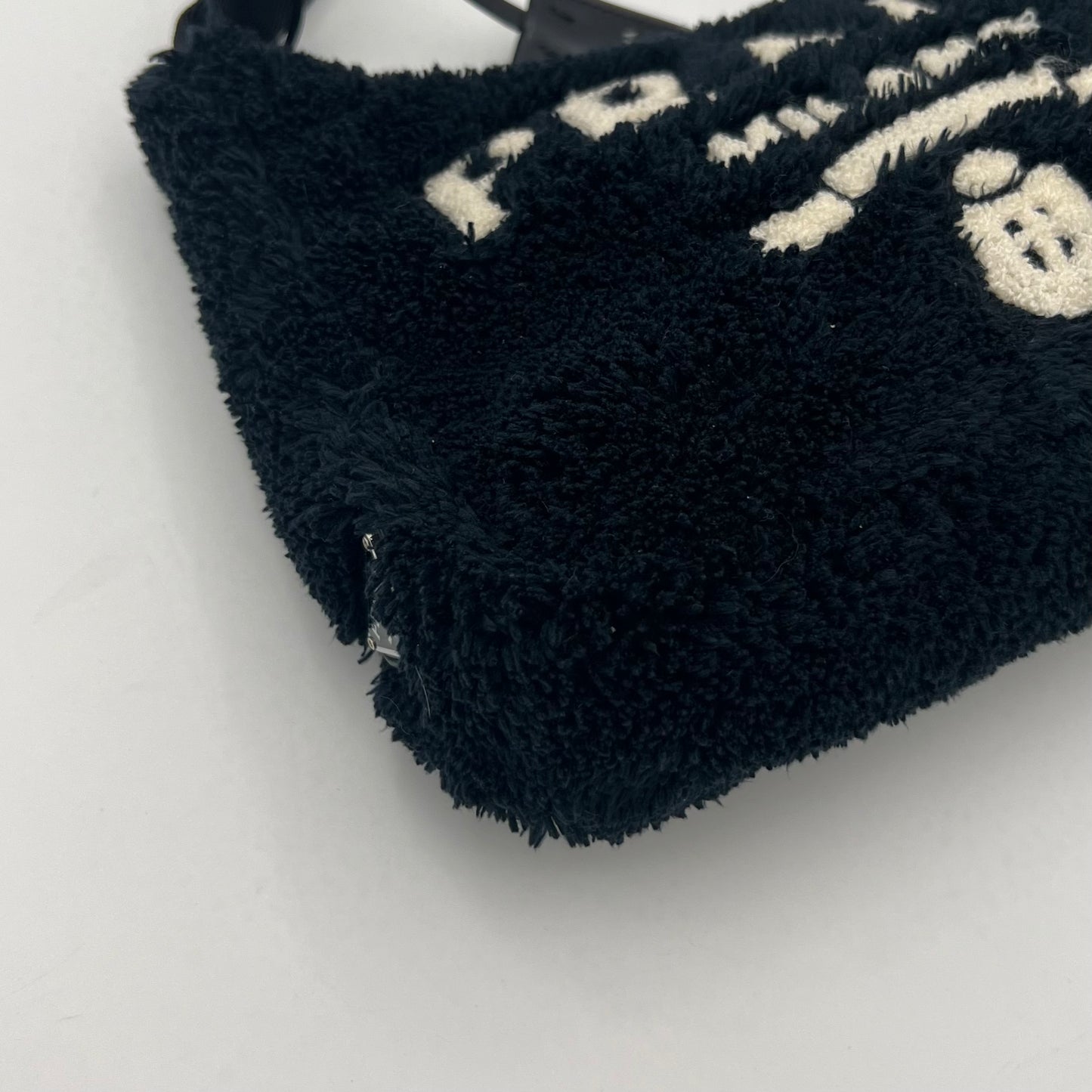 Prada Black Terry Cloth Re-Edition 2000 Mini Hobo Bag