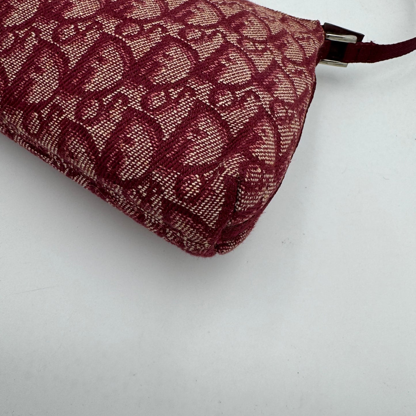 Christian Dior Burgundy Trotter Canvas Hobo Pochette