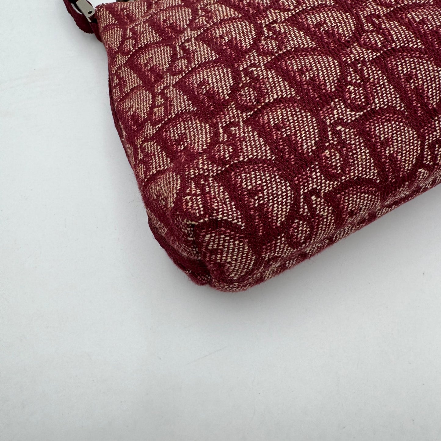 Christian Dior Burgundy Trotter Canvas Hobo Pochette