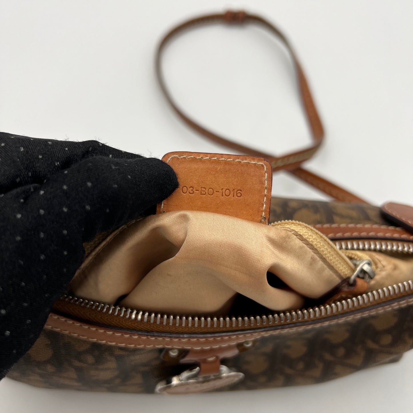 Christian Dior Brown Romantique Trotter Heart Lock Shoulder Sling Bag