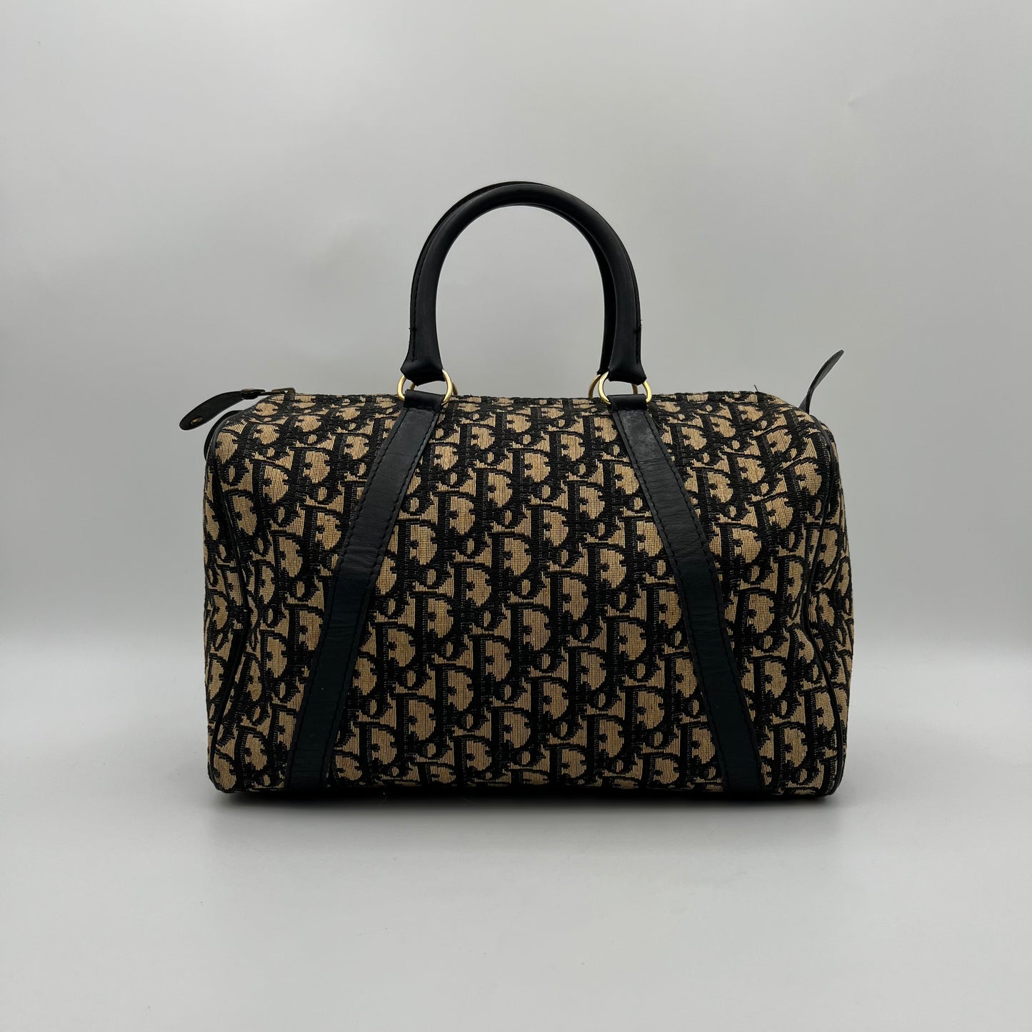 Christian Dior Vintage Navy Blue Trotter Canvas Boston 30