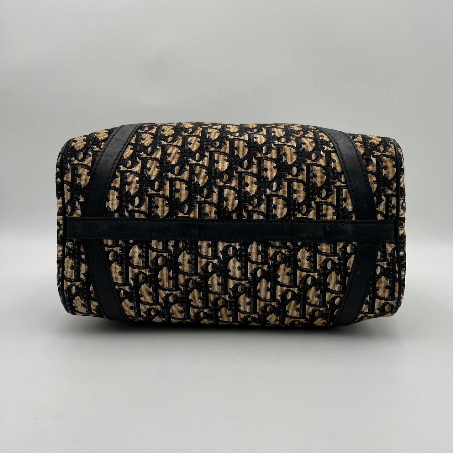 Christian Dior Vintage Navy Blue Trotter Canvas Boston 30
