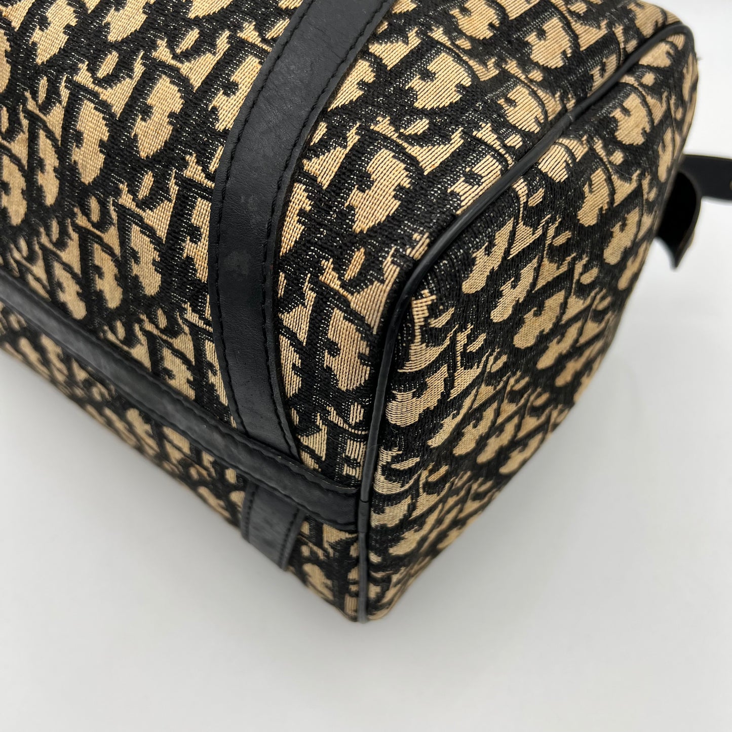 Christian Dior Vintage Navy Blue Trotter Canvas Boston 30