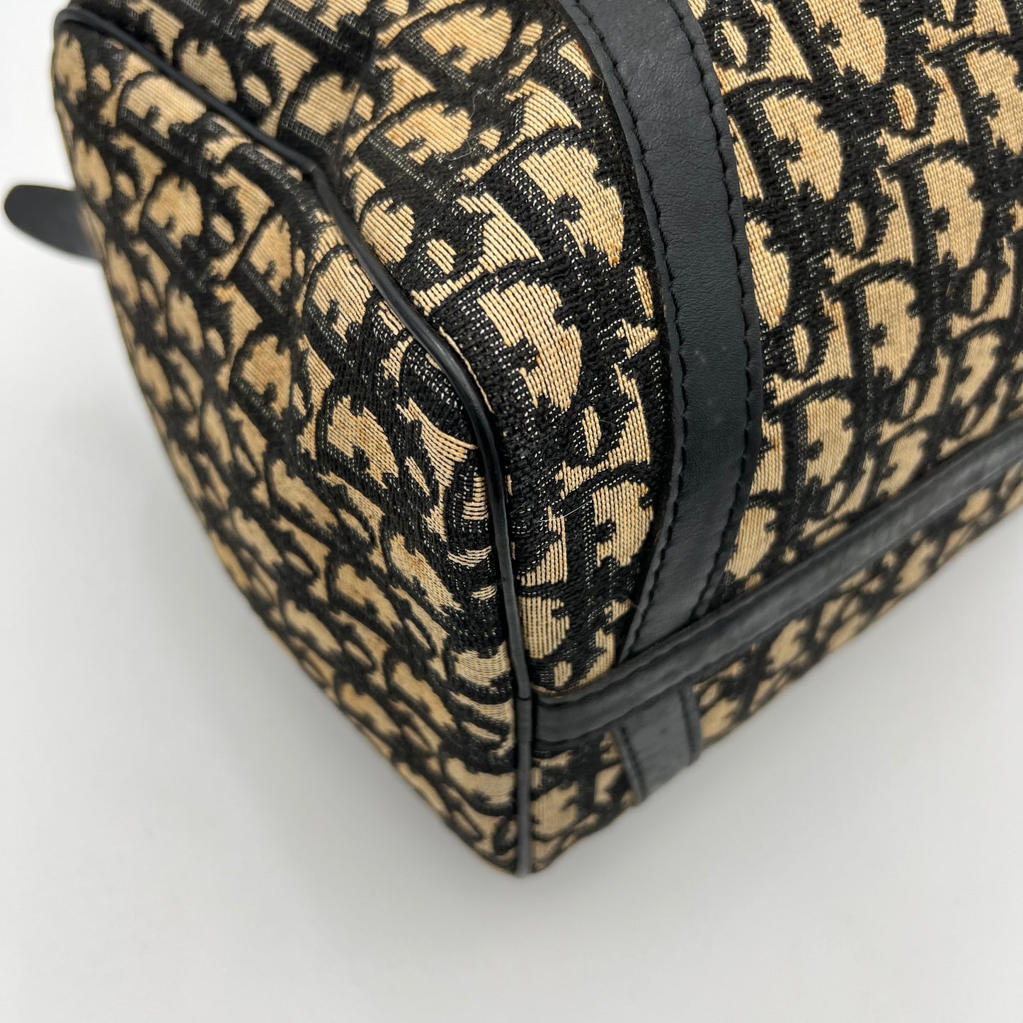Christian Dior Vintage Navy Blue Trotter Canvas Boston 30