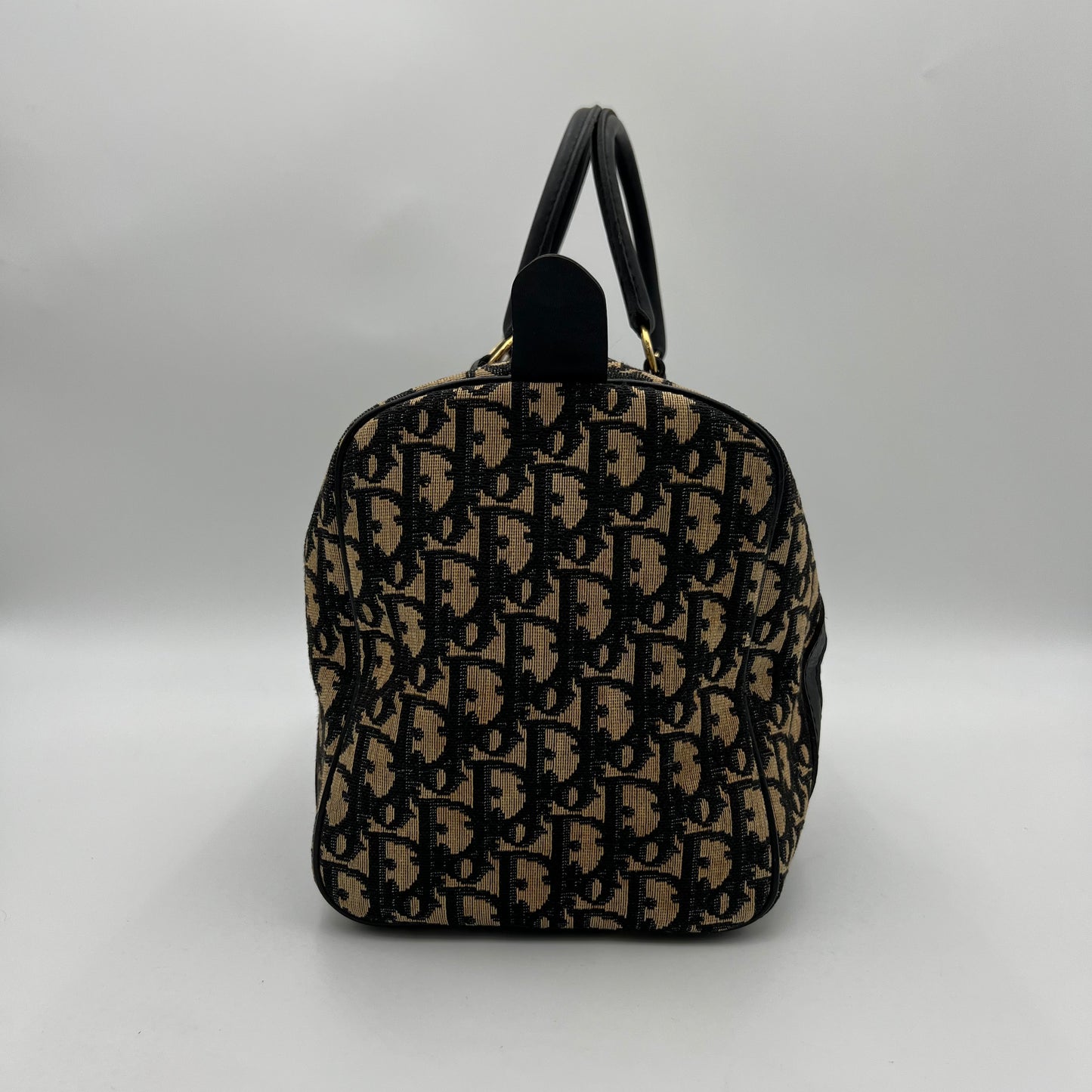 Christian Dior Vintage Navy Blue Trotter Canvas Boston 30