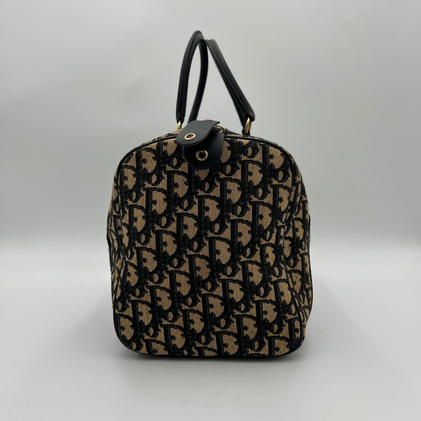 Christian Dior Vintage Navy Blue Trotter Canvas Boston 30