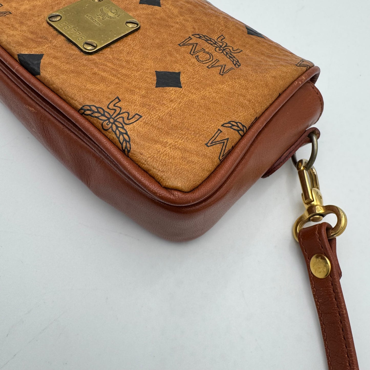 MCM Germany Cognac Flap Micro Crossbody