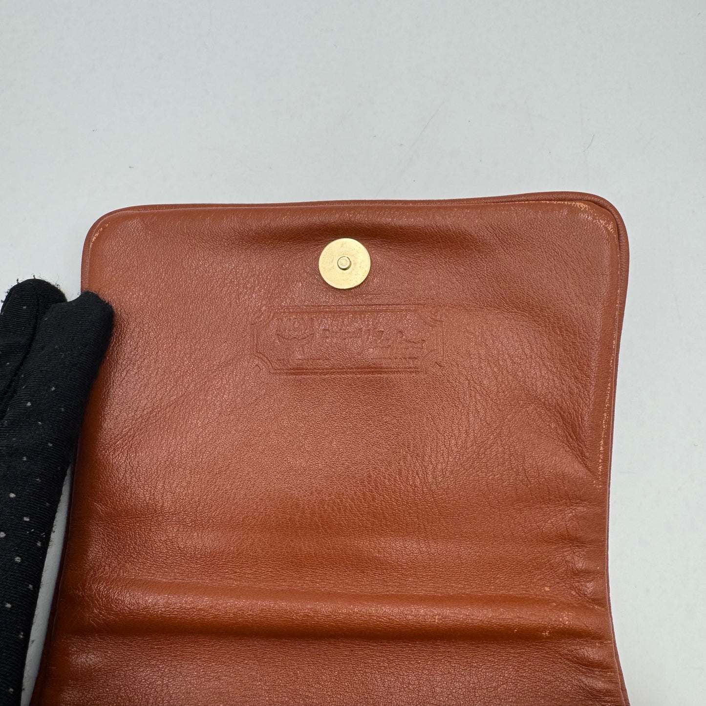 MCM Germany Cognac Flap Micro Crossbody