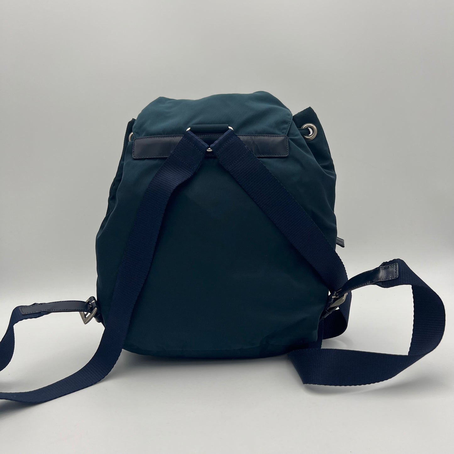 Prada Blue Green Nylon Small Backpack