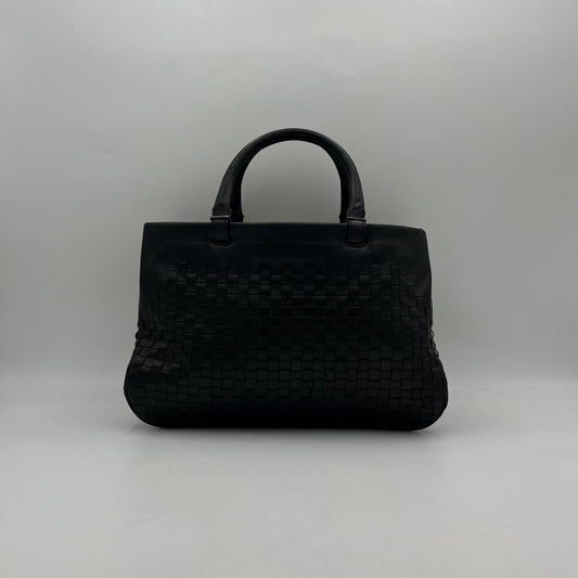 Bottega Veneta Black Woven Leather Handbag