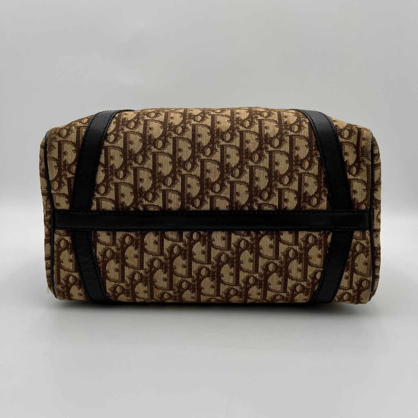Christian Dior Vintage Brown Trotter Canvas and Leather Boston 30