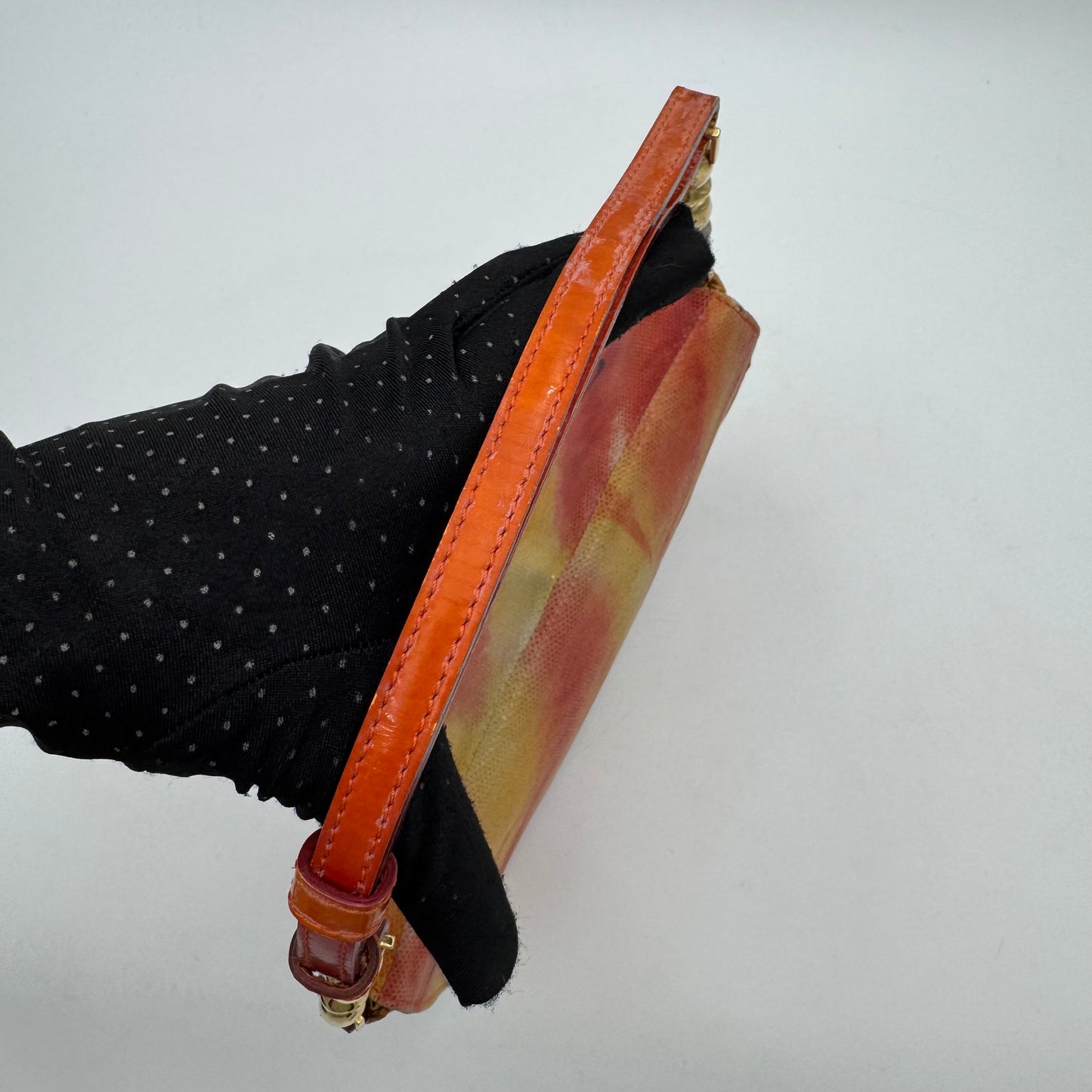 Christian Dior Orange and Red Sunset Malice Pearl Shoulder Bag GHW