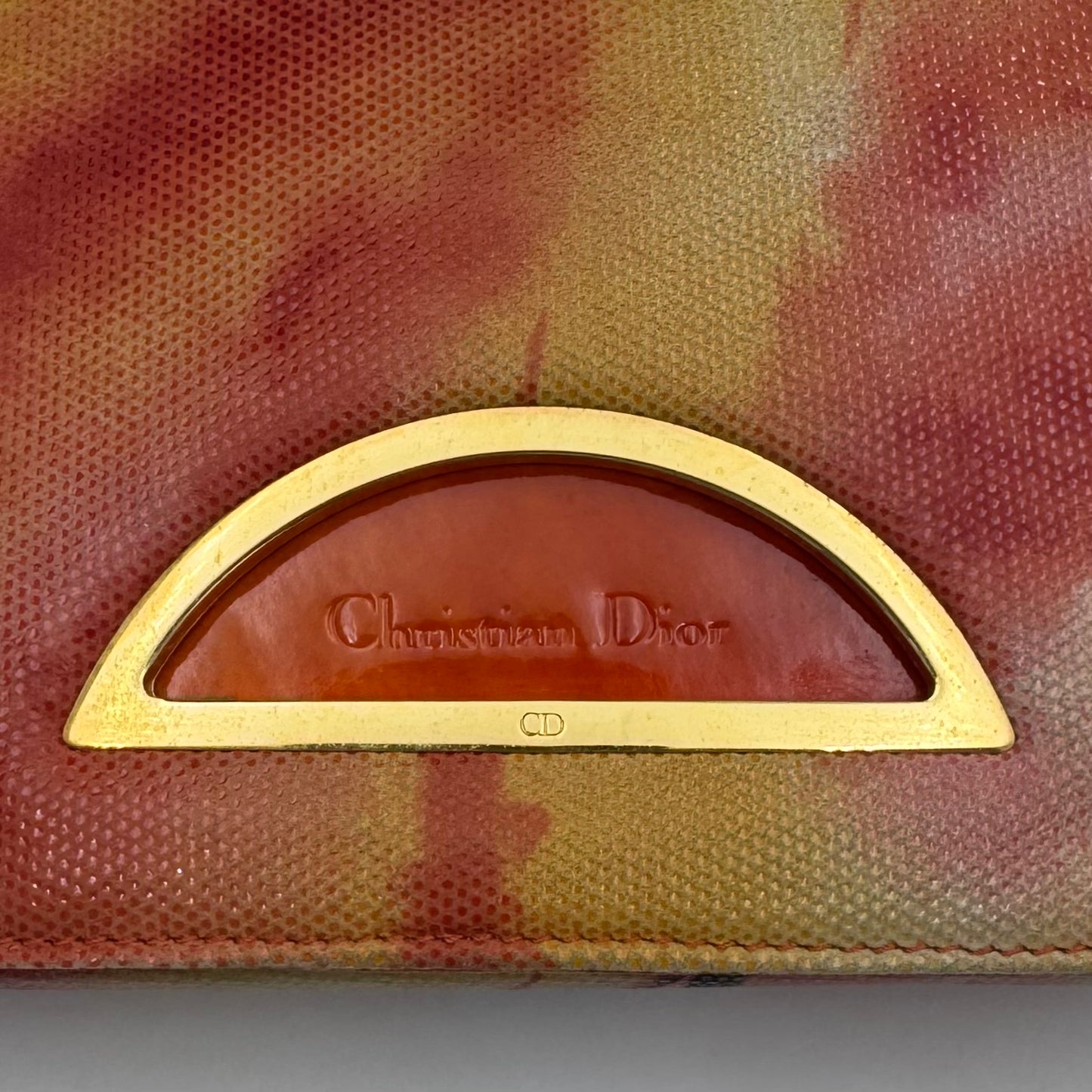 Christian Dior Orange and Red Sunset Malice Pearl Shoulder Bag GHW