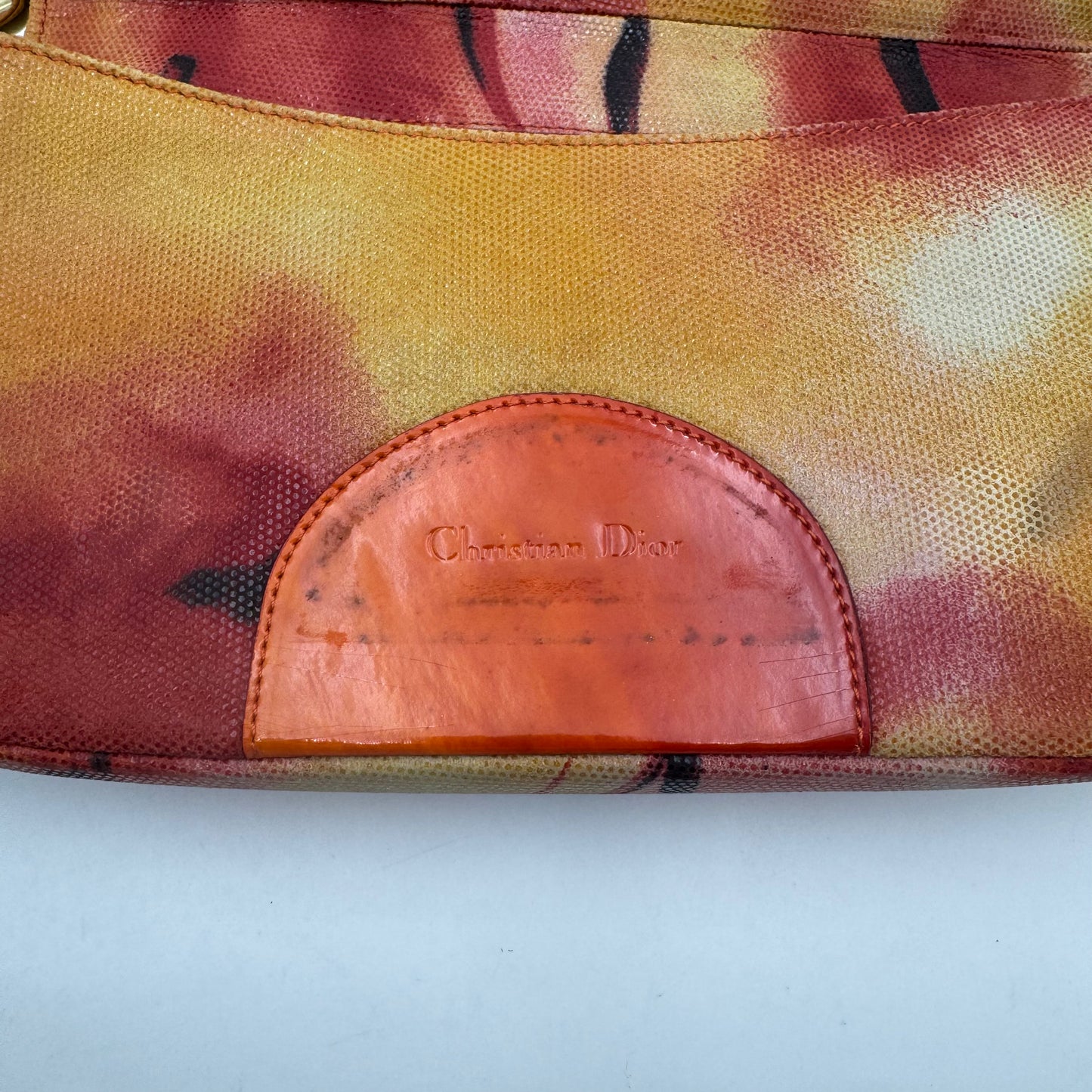 Christian Dior Orange and Red Sunset Malice Pearl Shoulder Bag GHW