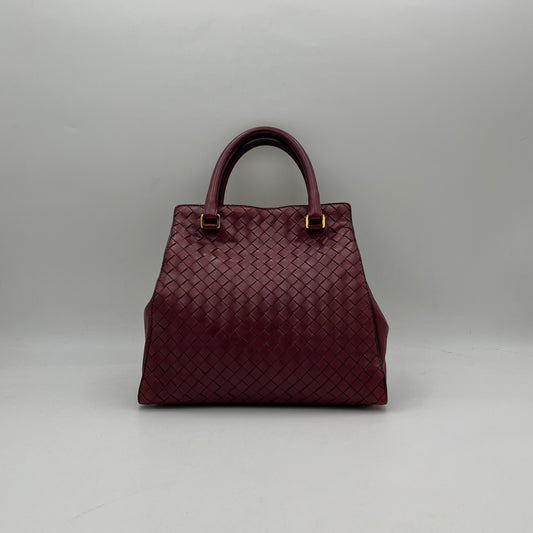 Bottega Veneta Burgundy Intrecciato Handbag