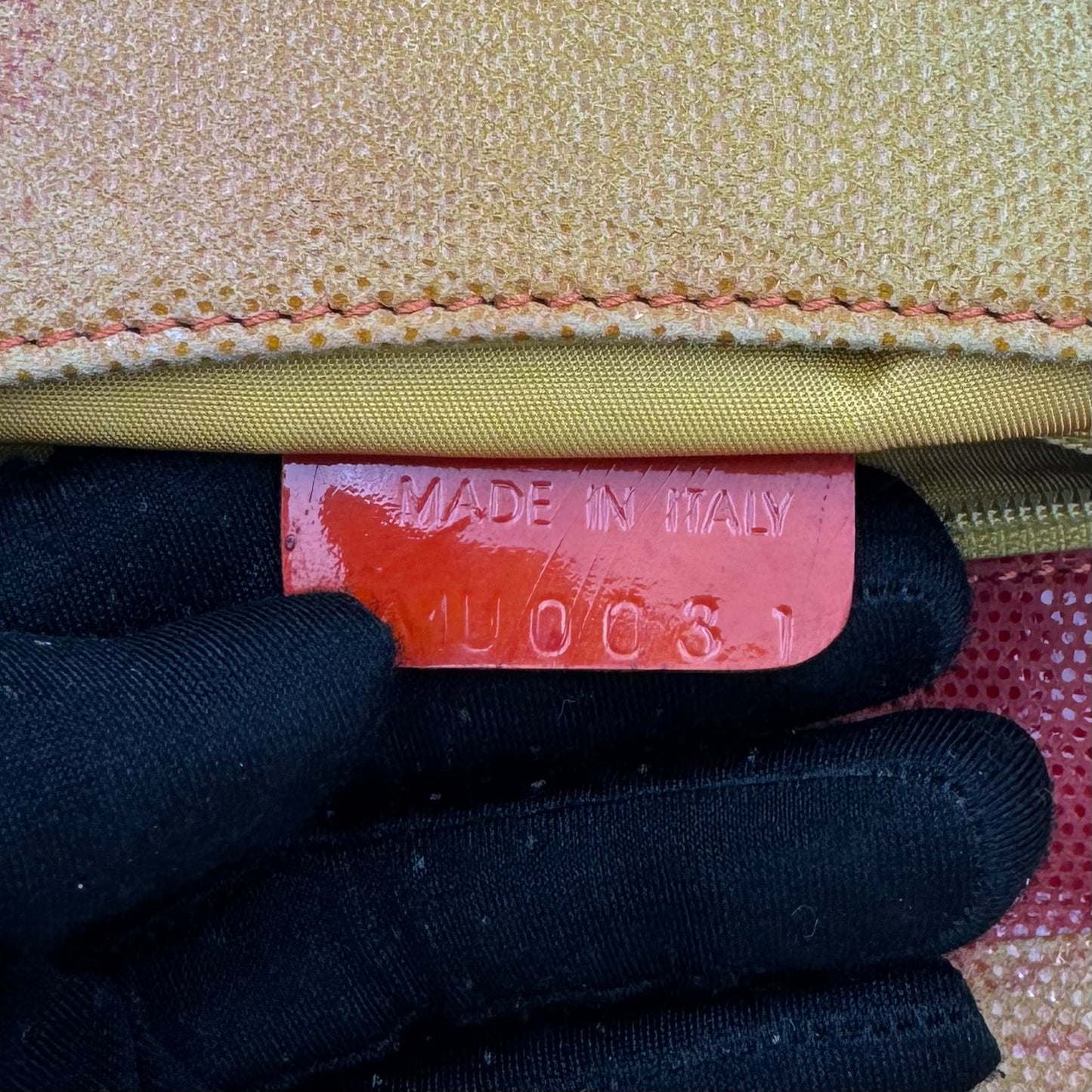 Christian Dior Orange and Red Sunset Malice Pearl Shoulder Bag GHW