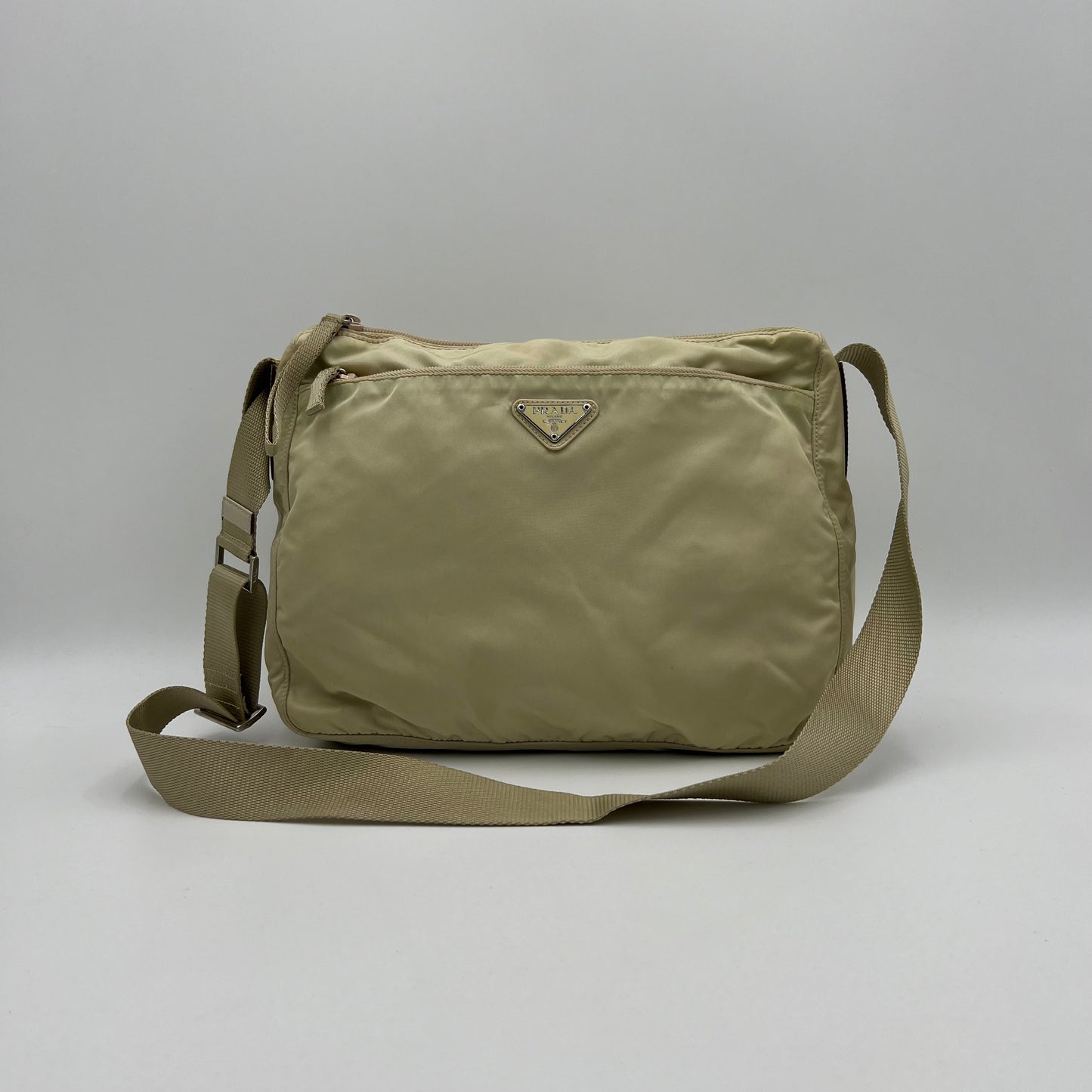 Prada Beige Nylon Messenger Crossbody
