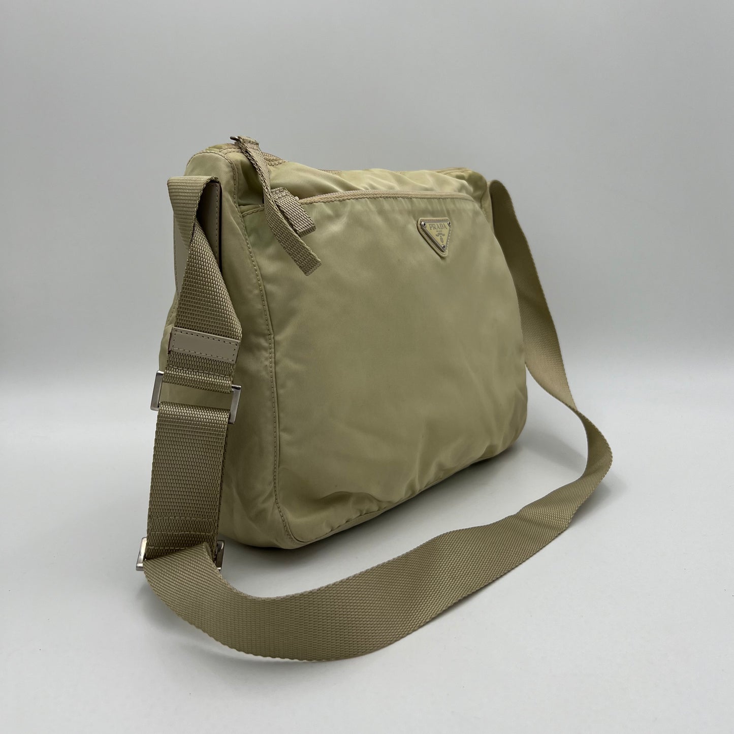 Prada Beige Nylon Messenger Crossbody