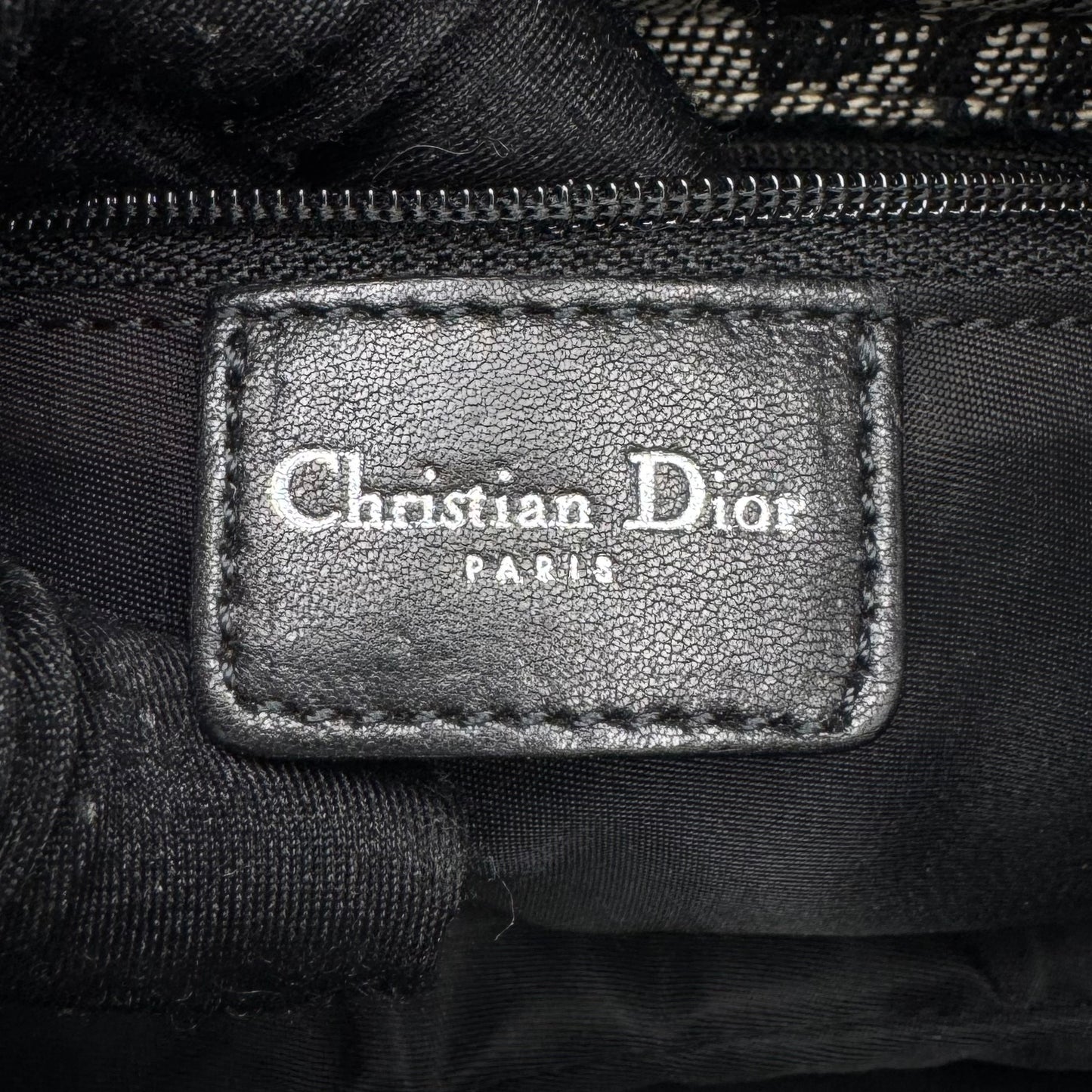 Christian Dior Black Oblique Canvas D Charm Spellout Shoulder Bag