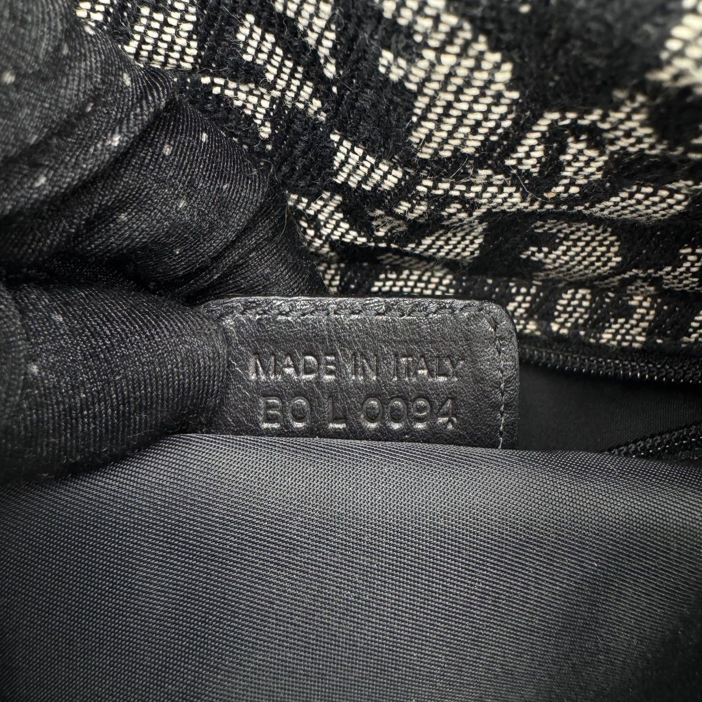 Christian Dior Black Oblique Canvas D Charm Spellout Shoulder Bag