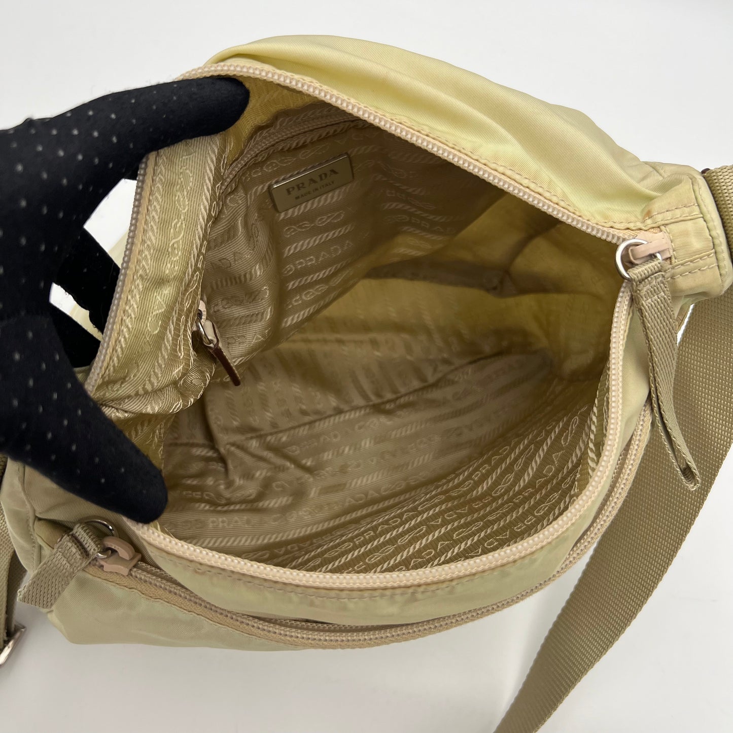 Prada Beige Nylon Messenger Crossbody