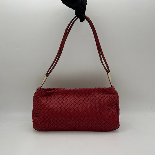 Bottega Veneta Red Intrecciato Shoulder Bag