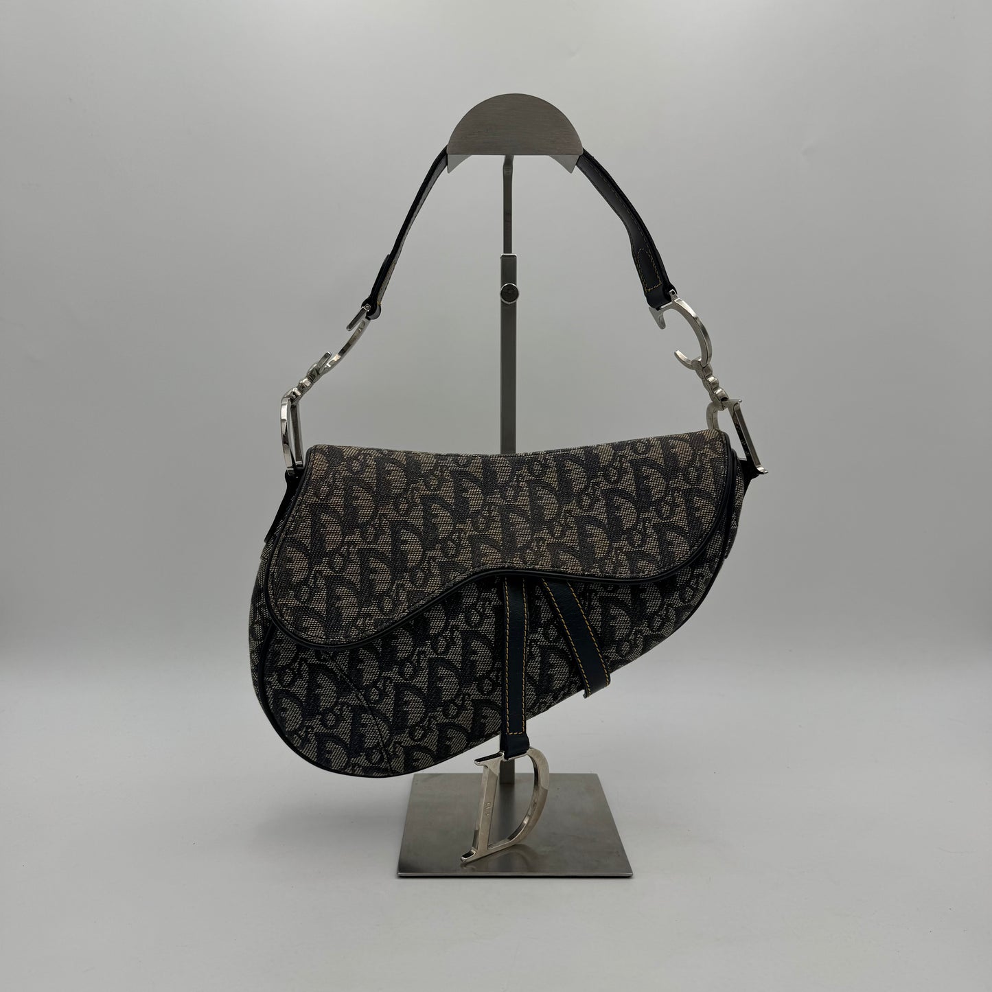 Christian Dior Blue Monogram Canvas Saddle SHW