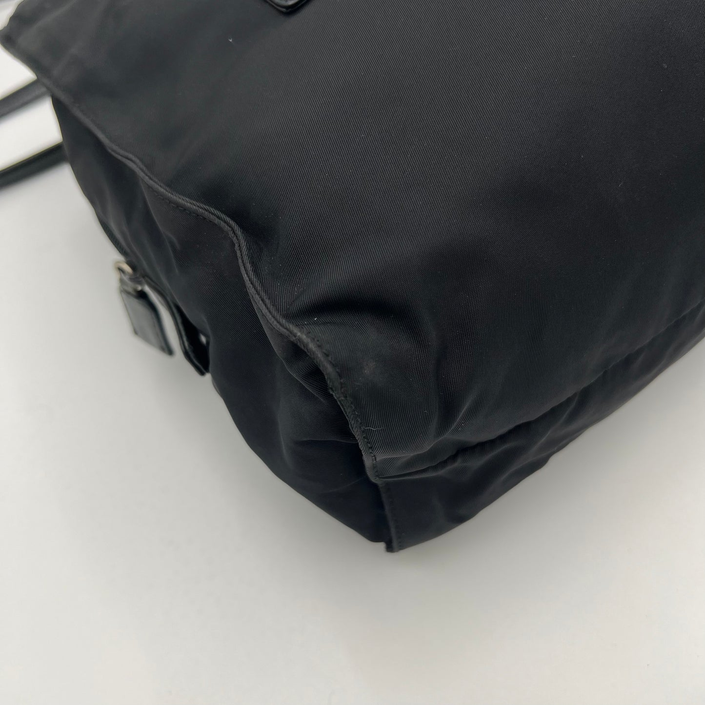 Prada Black Nylon and Leather Long Strap Tote