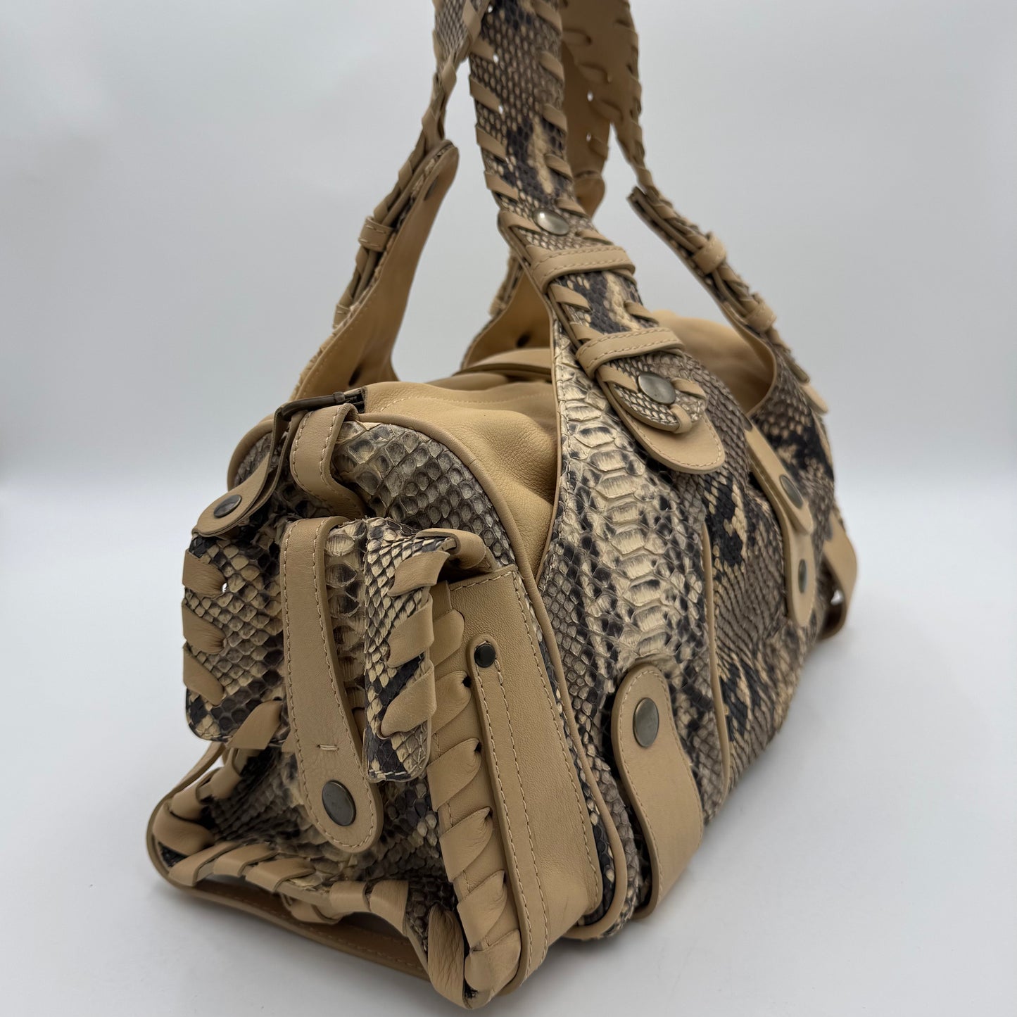 Chloe Beige Python and Leather Large Silverado