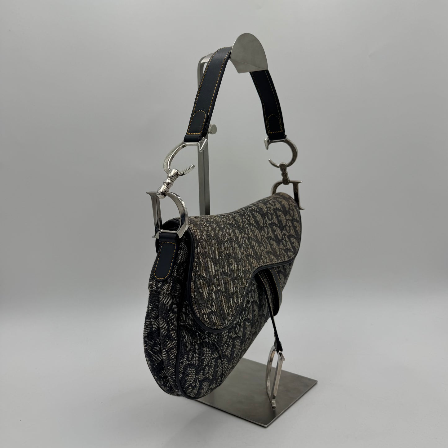 Christian Dior Blue Monogram Canvas Saddle SHW