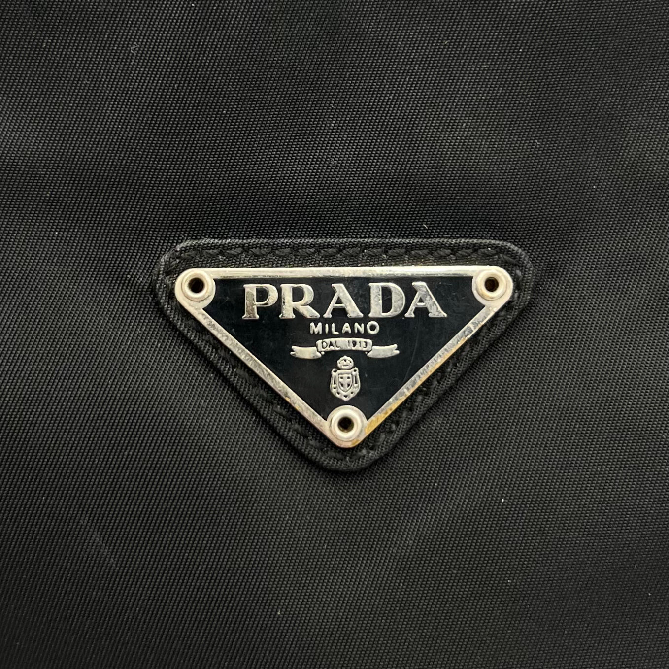 Prada Black Nylon and Leather Long Strap Tote